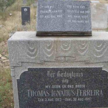 FERREIRA Thomas Ignatius 1923-1947