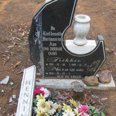 HENNING Frikkie 1939-1999 &amp; Mara MARX 1941-