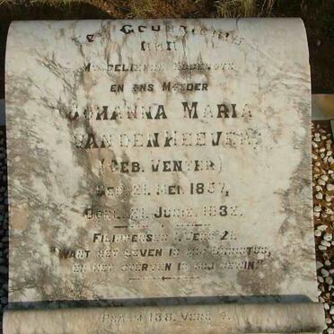 HEEVER Johanna Maria, van den nee VENTER 1857-1932