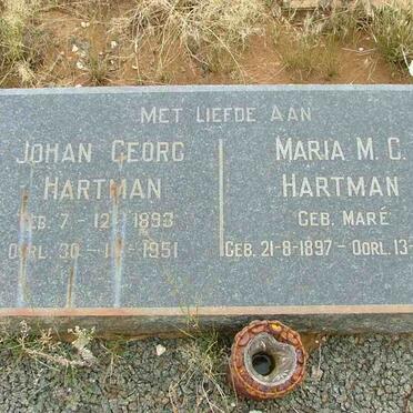 HARTMAN Johan Georg 1893-1951 &amp; Maria M.C. MARE 1897-1976
