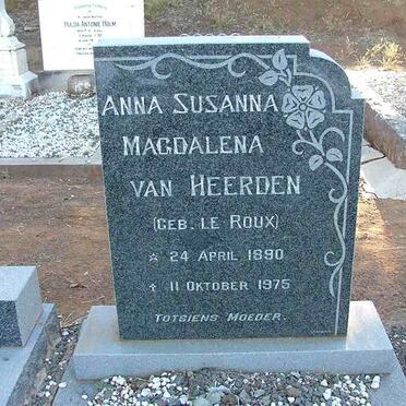 HEERDEN Anna Susanna Magdalena, van nee LE ROUX 1890-1975