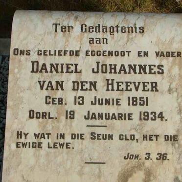 HEEVER Daniel Johannes, van den 1851-1934