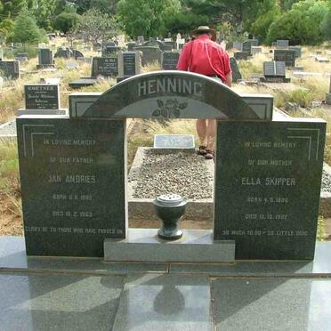 HENNING Jan Andries 1882-1963 &amp; Ella SKIPPER 1886-1982