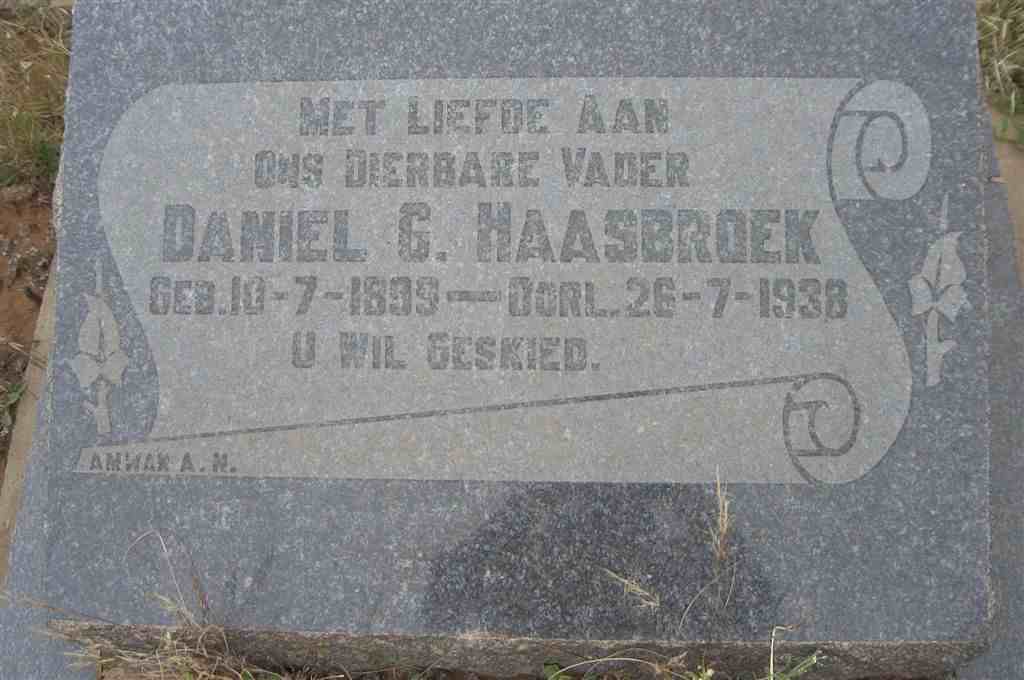 HAASBROEK Daniel G. 1899-1938