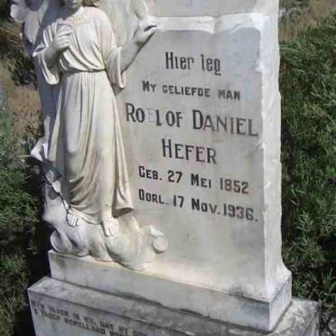 HEFER Roelof Daniel 1852-1936 &amp; Aletta Doretia VAN NIEKERK 1885-1934