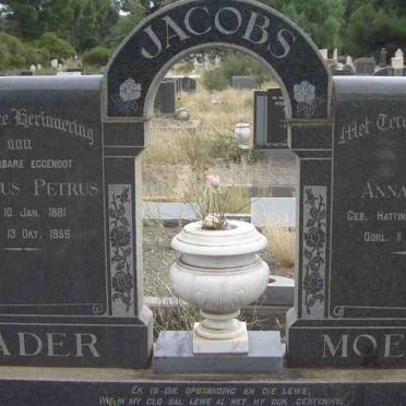 JACOBS Jacobus Petrus 1881-1956 &amp; Anna Maria HATTINGH 1887-1978