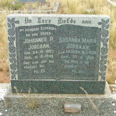 JORDAAN Johannes P. 1887-1949 &amp; Susanna Maria KRUGER 1896-1988