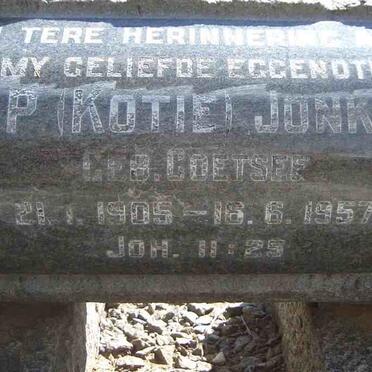 JONKER J.P. nee COETSEE 1905-1957