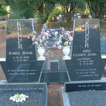 KRÜGER Carel David 1902-1977 &amp; Anna Elizabeth Jacoba KRUGER 1904-1997