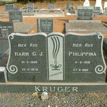 KRUGER Harm G.J. 1909-1978 &amp; Philippina 1910-1985