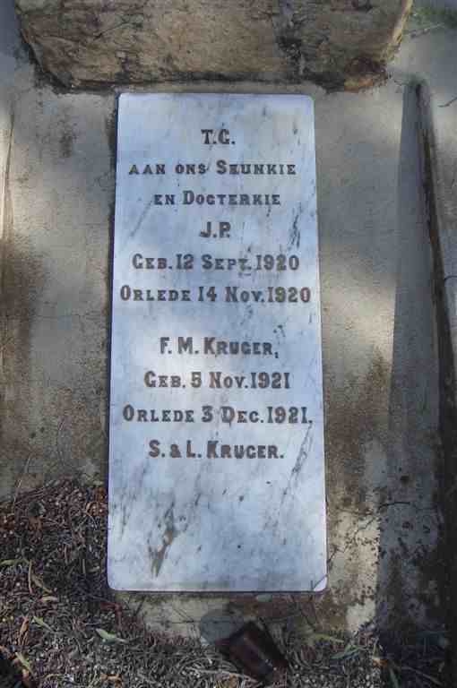 KRUGER J.P. 1920-1920 :: KRUGER F.M. 1921-1921