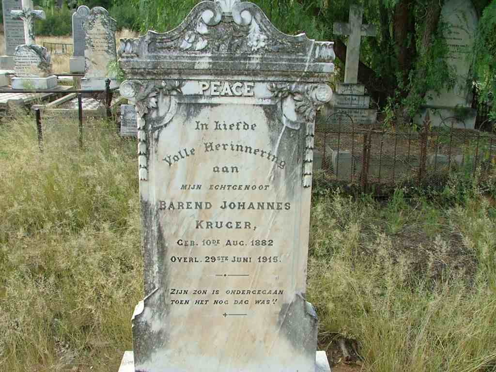 KRUGER Barend Johannes 1882-1915