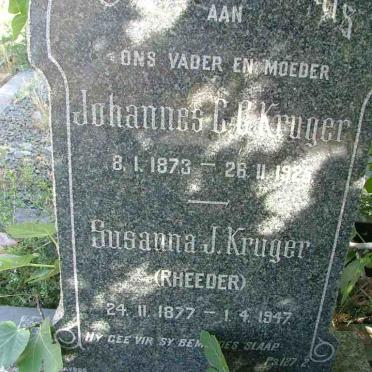 KRUGER Johannes C.G. 1873-1925 &amp; Susanna J. RHEEDER 1877-1947
