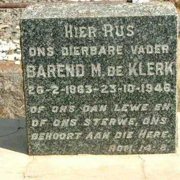 KLERK Barend M., de 1863-1946