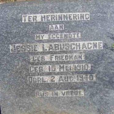 LABUSCHAGNE Jessie nee FRIEDMAN 1910-1940