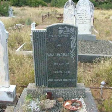 McDONALD Sarah J. 1874-1963