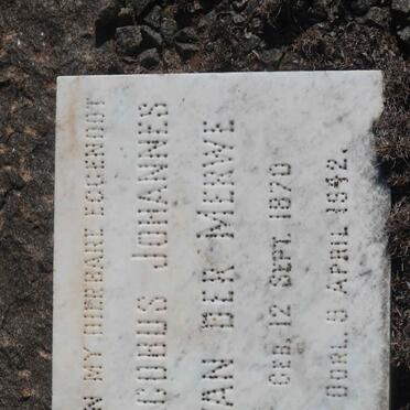 MERWE Jacobus Johannes, van der 1870-1942