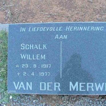 MERWE Schalk Willem, van der 1917-1977