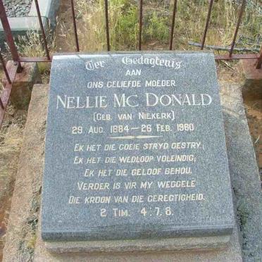McDONALD P.H.S. &amp; Nellie VAN NIEKERK 1884-1960