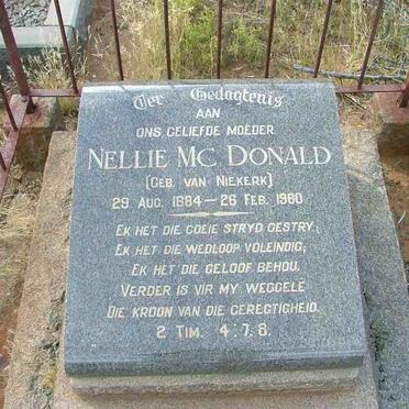 McDONALD P.H.S. &amp; Nellie VAN NIEKERK 1884-1960