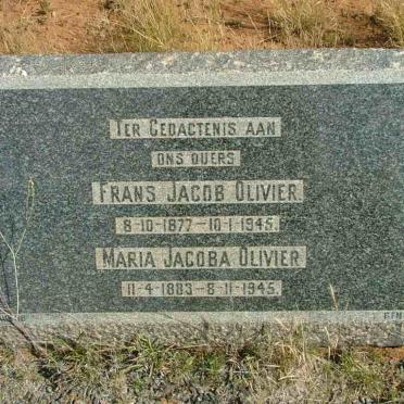 OLIVIER Frans Jacob 1877-1945 &amp; Maria Jacoba 1883-1945