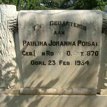 POISAT Paulina Johanna nee VAN ROOY 1870-1934