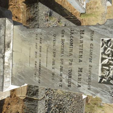 PRETORIUS Martiena Maria Jacomina nee BOTHMA 1877-1915
