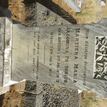 PRETORIUS Martiena Maria Jacomina nee BOTHMA 1877-1915