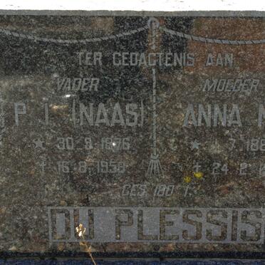 PLESSIS P.I., du 1876-1958 &amp; Anna M. 1881-1961