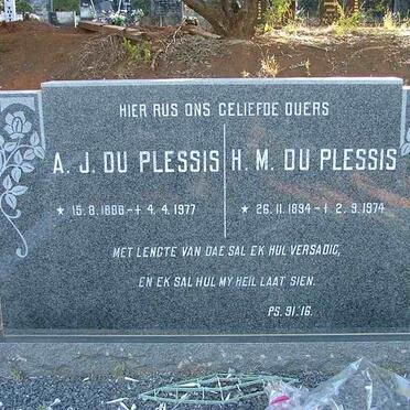 PLESSIS A.J., du 1888-1977 &amp; H.M. 1894-1974