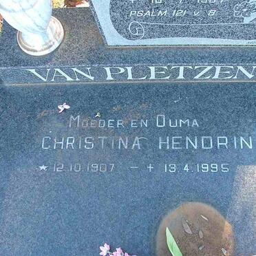PLETZEN Christina Hendrina, van 1907-1995