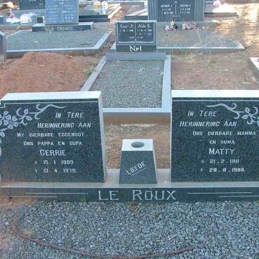ROUX Gerrie, le 1909-1979 &amp; Matty 1911-1988