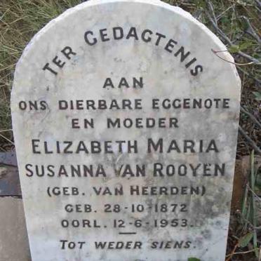 ROOYEN N.R.C., van 1878-1963 &amp; Elizabeth Maria Susanna VAN HEERDEN 1872-1953