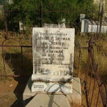 SNYMAN J.M.P. nee VENTER 1856-1925