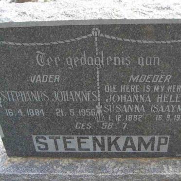 STEENKAMP Stephanus Johannes 1884-1956 &amp; Johanna Helena Susanna SAAYMAN 1882-1972