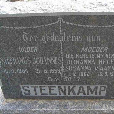 STEENKAMP Stephanus Johannes 1884-1956 &amp; Johanna Helena Susanna SAAYMAN 1882-1972