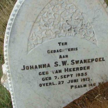 SWANEPOEL Johanna S.W. nee VAN HEERDEN 1855-1913
