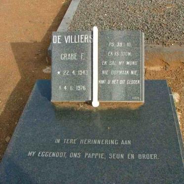 VILLIERS Grabe F., de 1943-1976
