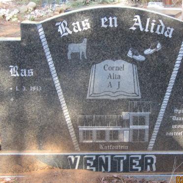 VENTER Ras 1943- &amp; Alida 1943-1999
