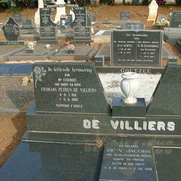 VILLIERS Francois Petrus, de 1910-1983, JACOBS Gerhard De. V. 1969-1998
