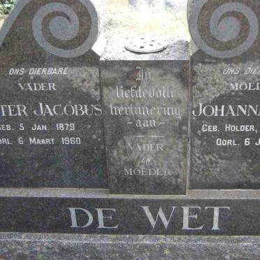 WET Pieter Jacobus, de 1879-1960 &amp; Johanna Jacoba HOLDER 1891-1958