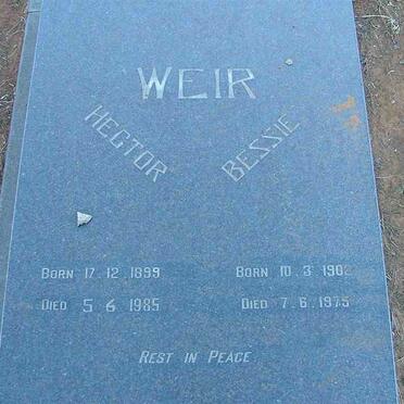 WEIR Hector 1899-1985 &amp; Bessie 1902-1975