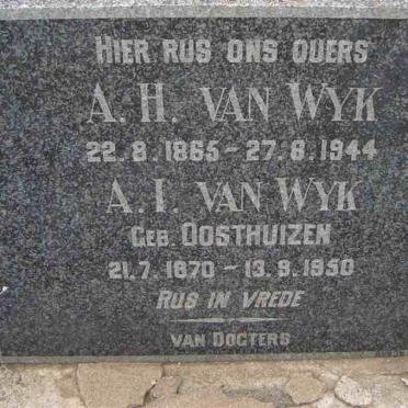 WYK A.H., van 1865-1944 &amp; A.I. OOSTHUIZEN 1870-1950
