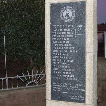Free State, BETHULIE, War Memorial