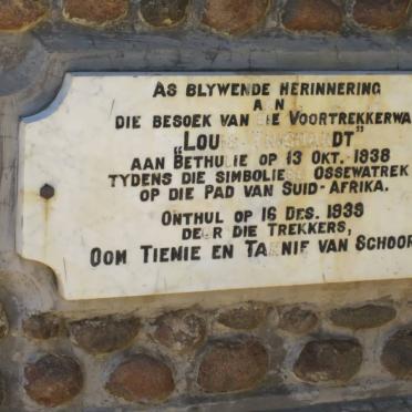 Free State, BETHULIE, Oudefontein Eeufees Memorial