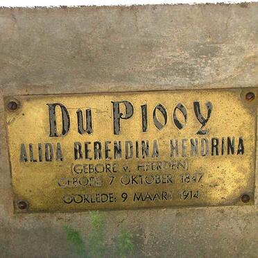 PLOOY Alida Berendina Hendrina, du  nee V.HEERDEN 1847-1914