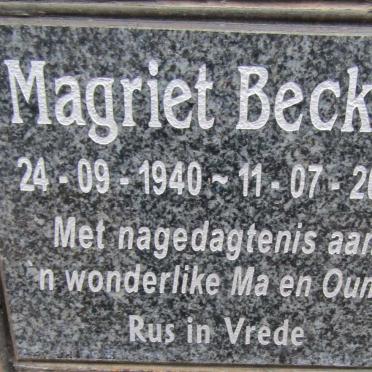 BECKER Magriet 1940-2020