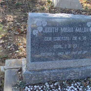 MALAN Judith Maria nee COETZEE 1875-1923
