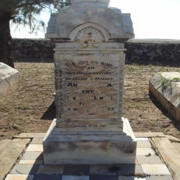 VENTER Anna Maria nee V.D. LINDE 1855-1922