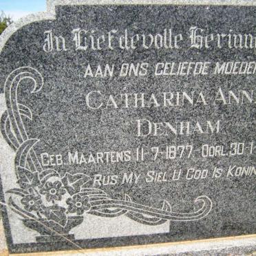 DENHAM Catharina Anna nee MAARTENS 1877-1964